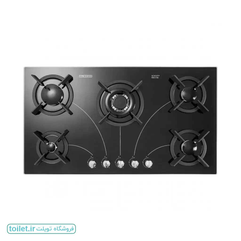 اجاق گاز 5 شعله استیل البرز مدل G5908 مشکی اجاق گاز 5 شعله استیل البرز مدل G5908 مشکی